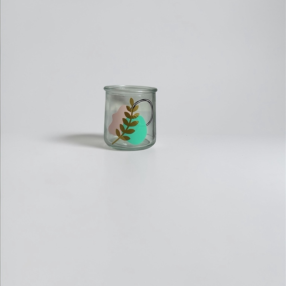Decorative Glass Jar with Leaf Design